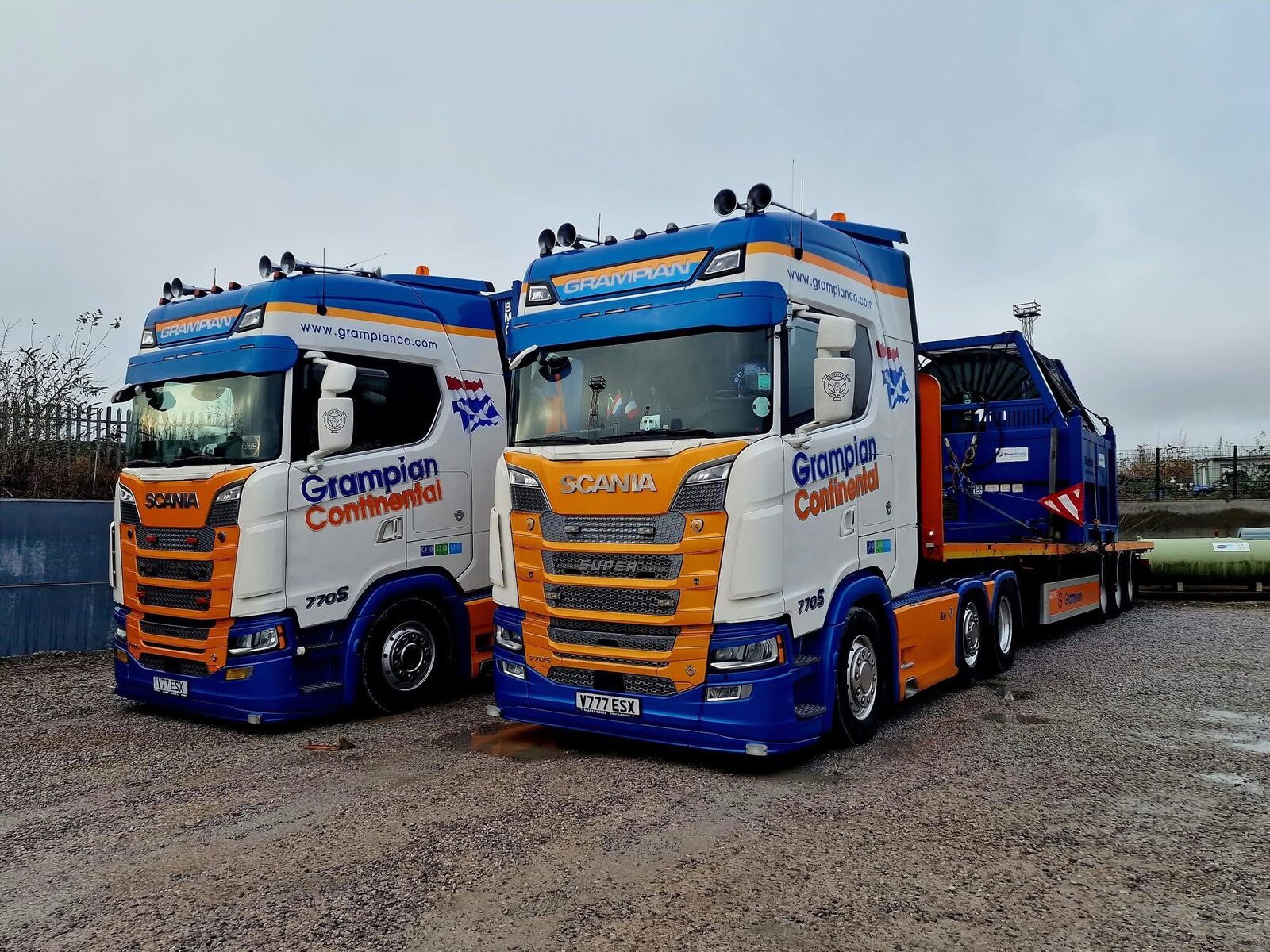 Two Grampian Continental trucks prepared for transport work