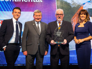 Celebrating winning Scottish European Haulier of the Year 2022